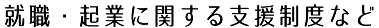就職・起業に関する支援制度など